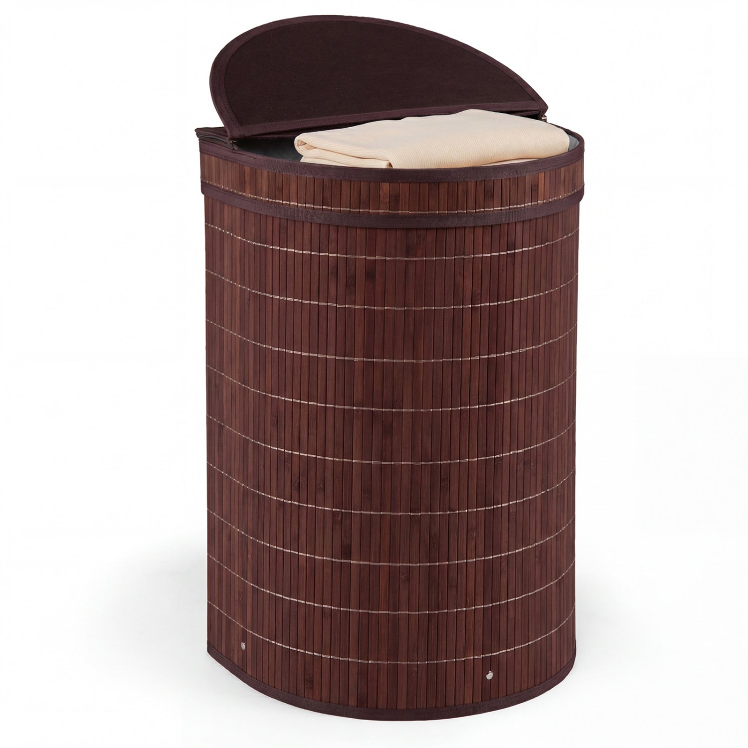 19 Gal Capacity Bamboo Laundry Hamper with Zippered Lid, Brown Laundry Baskets at Gallery Canada