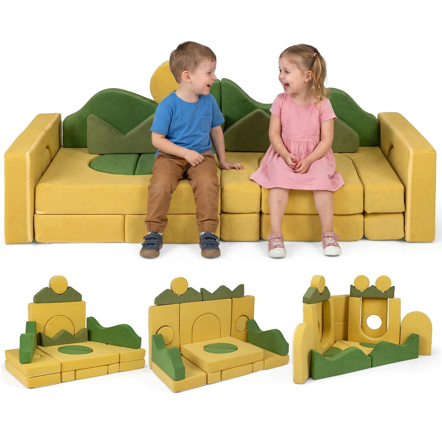 19 Pieces Modular Kids Play Couch for Inspiring Creativity Kids Chairs & Seating at Gallery Canada