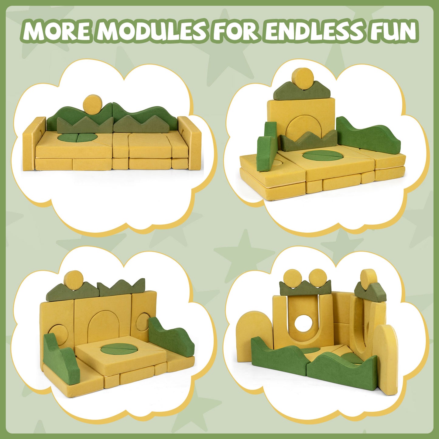 19 Pieces Modular Kids Play Couch for Inspiring Creativity Kids Chairs & Seating at Gallery Canada