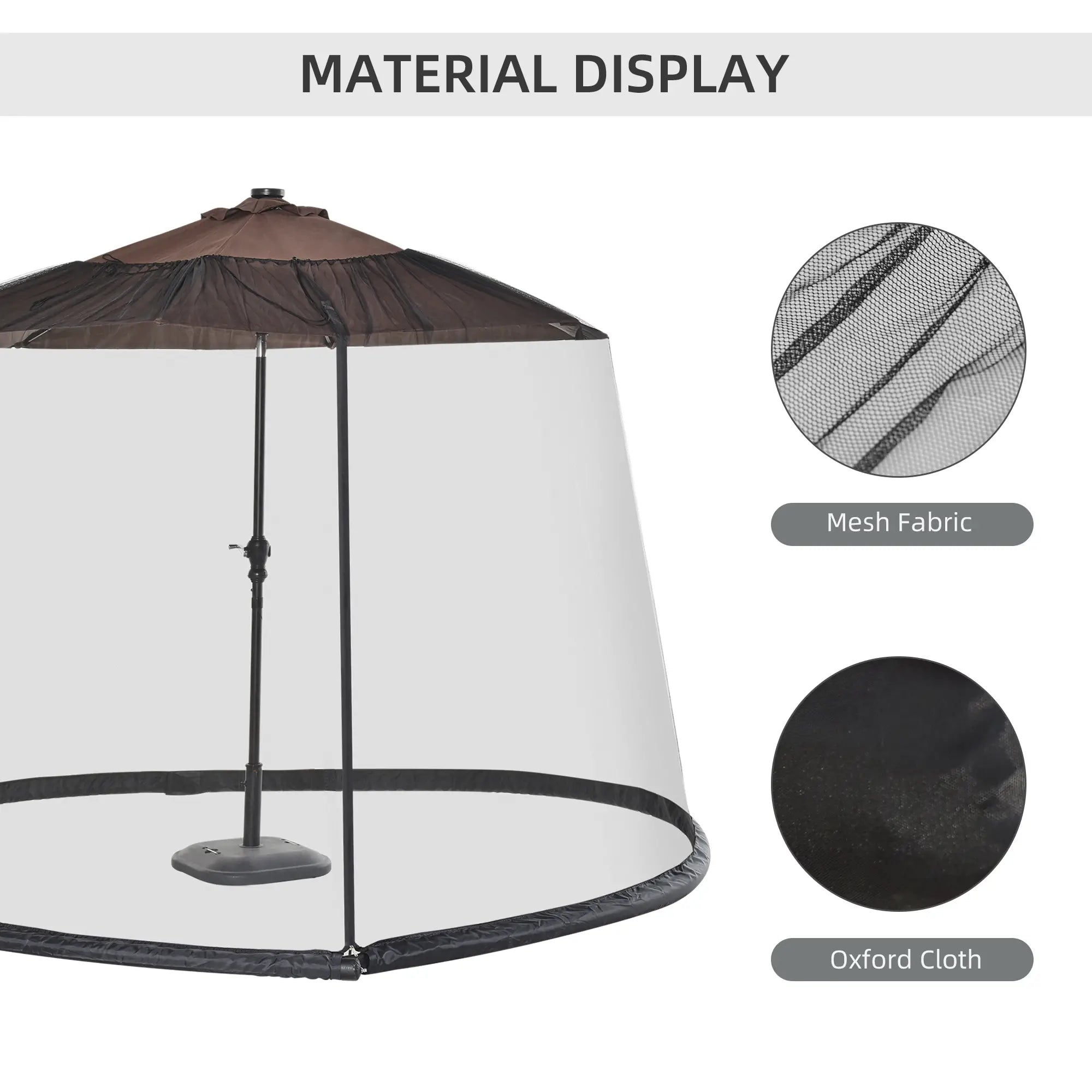 Patio Umbrella Bug Net, 7.5 Ft Mesh Screen with Zippered Door, Black Gazebo Sidewalls at Gallery Canada