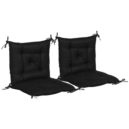 Patio Chair Cushions Set of 2, 39"x20"x3", Tufted, Black Patio Chair Cushions Black at Gallery Canada