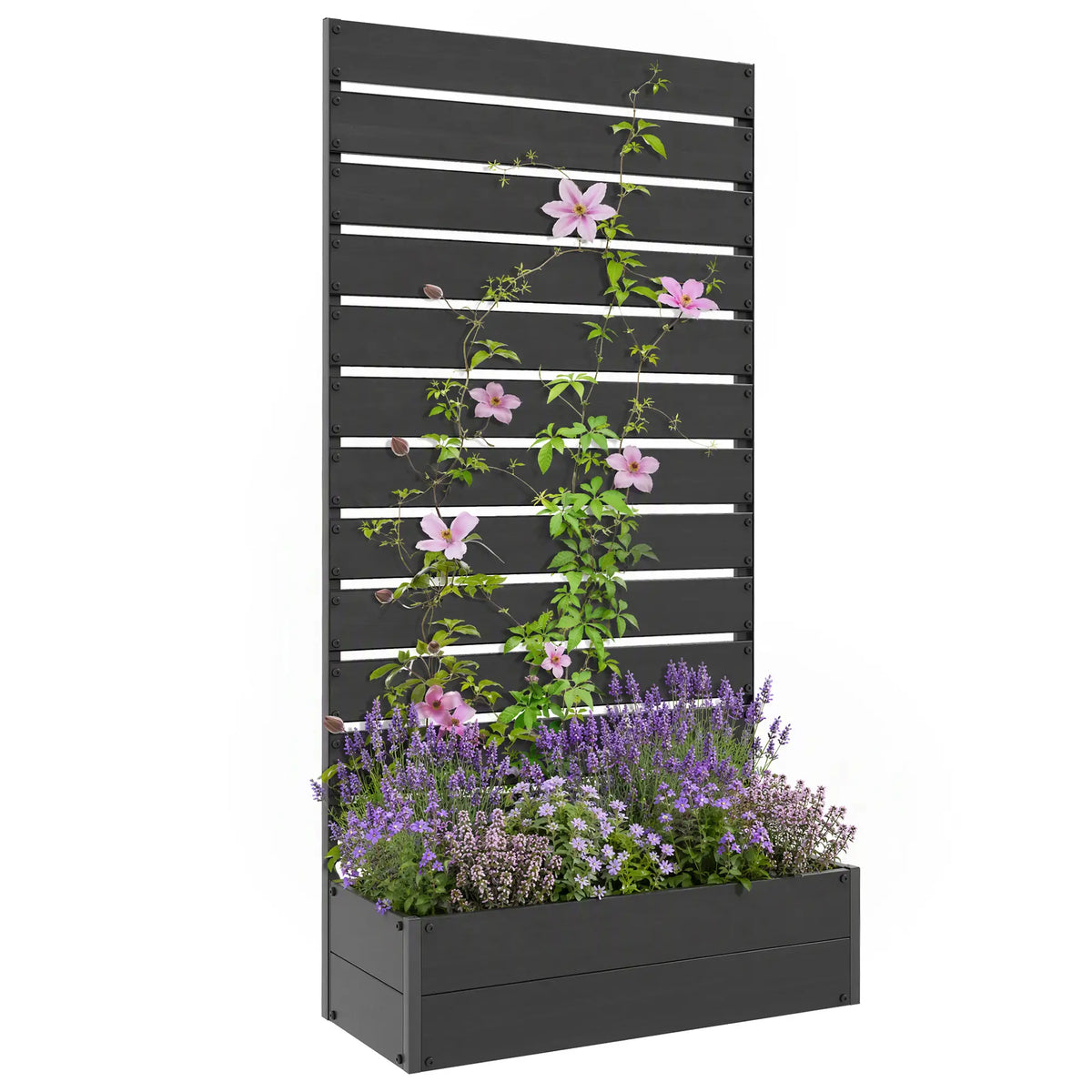 Trellis Planter for Climbing Plants, Raised Garden Bed, Outdoor, Black Raised Garden Beds at Gallery Canada