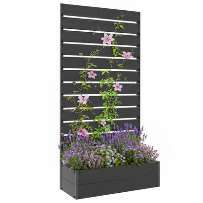 Trellis Planter for Climbing Plants, Raised Garden Bed, Outdoor, Black Raised Garden Beds at Gallery Canada