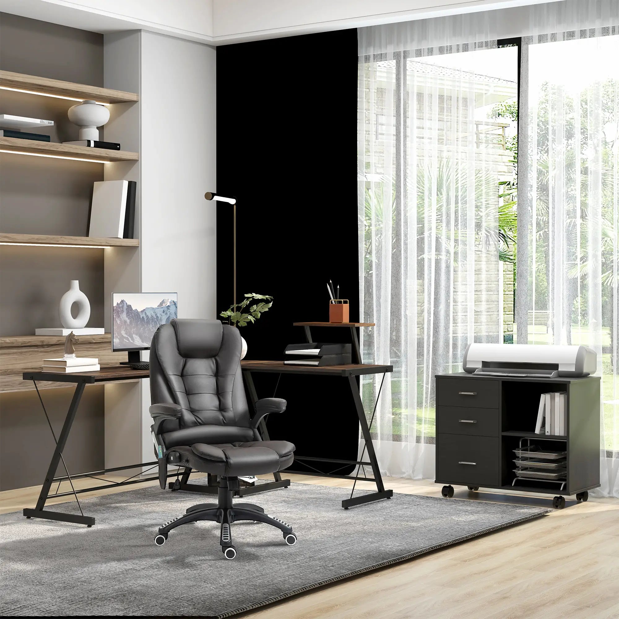 Modern Lateral Filing Cabinet, 3 Drawer, Letter and A4 Size, Black Office Cabinets & Cupboards at Gallery Canada