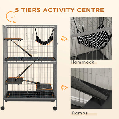 5-Tier Rolling Small Animal Cage, Guinea Pig, Ferret, Chinchilla, Rabbit Houses & Habitats at Gallery Canada