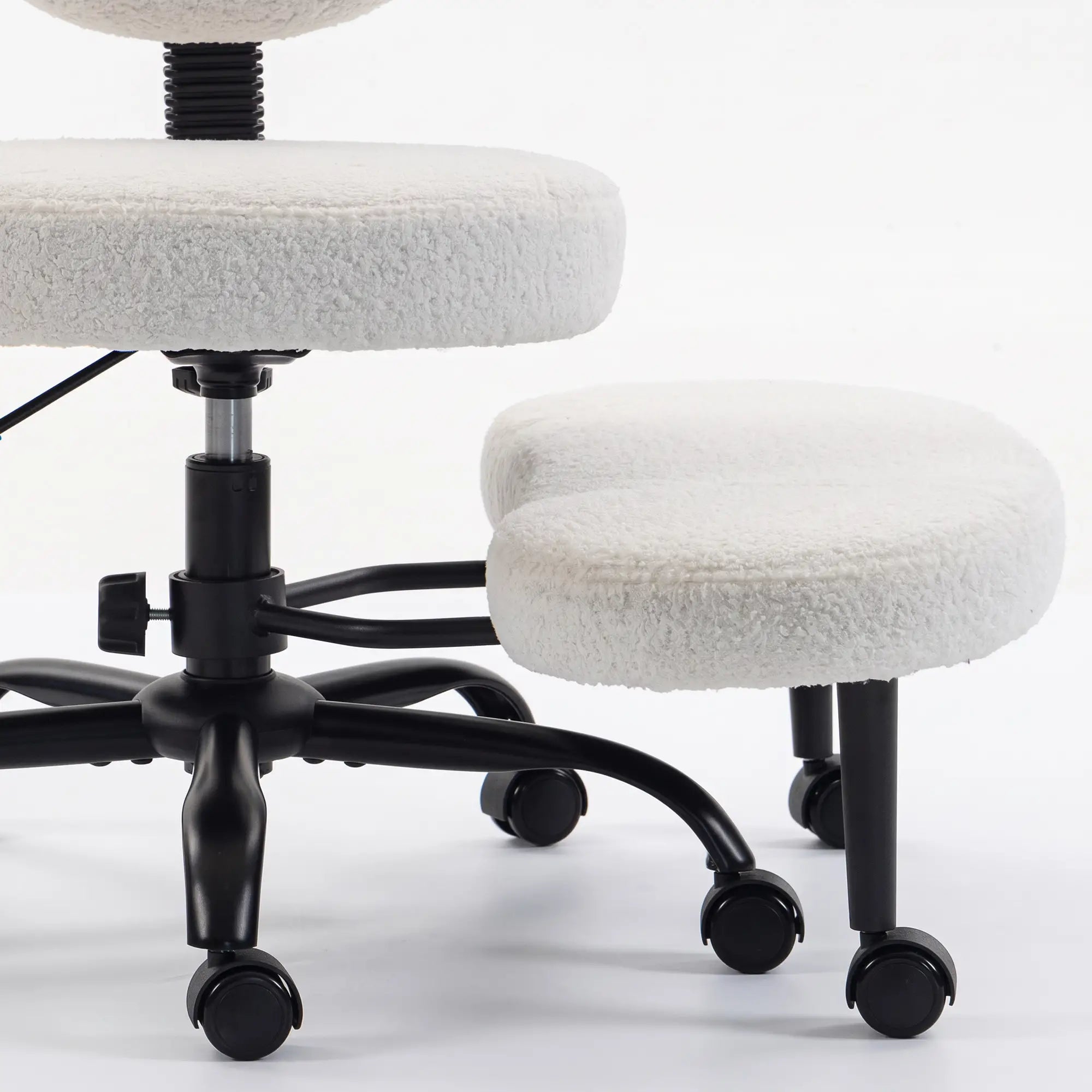 Ergonomic Cross Legged Office Chair, 360 Swivel, Cream Task Chairs at Gallery Canada