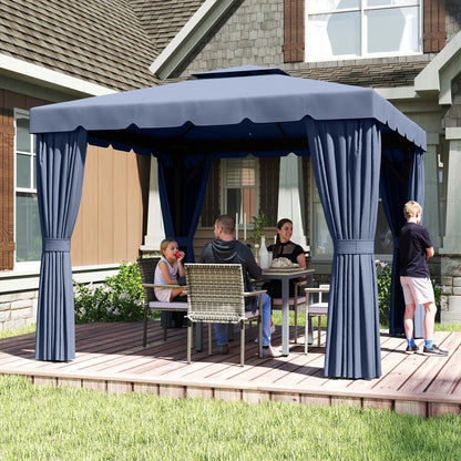 10' X 10' Outdoor Patio Gazebo, Dark Blue Gazebos at Gallery Canada