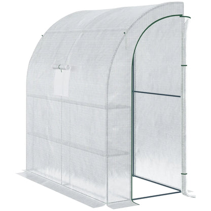 7' x 3' x 7' Walk-In Greenhouse, Roll-Up Mesh Windows, Zipper Door, White Walk In Greenhouses at Gallery Canada