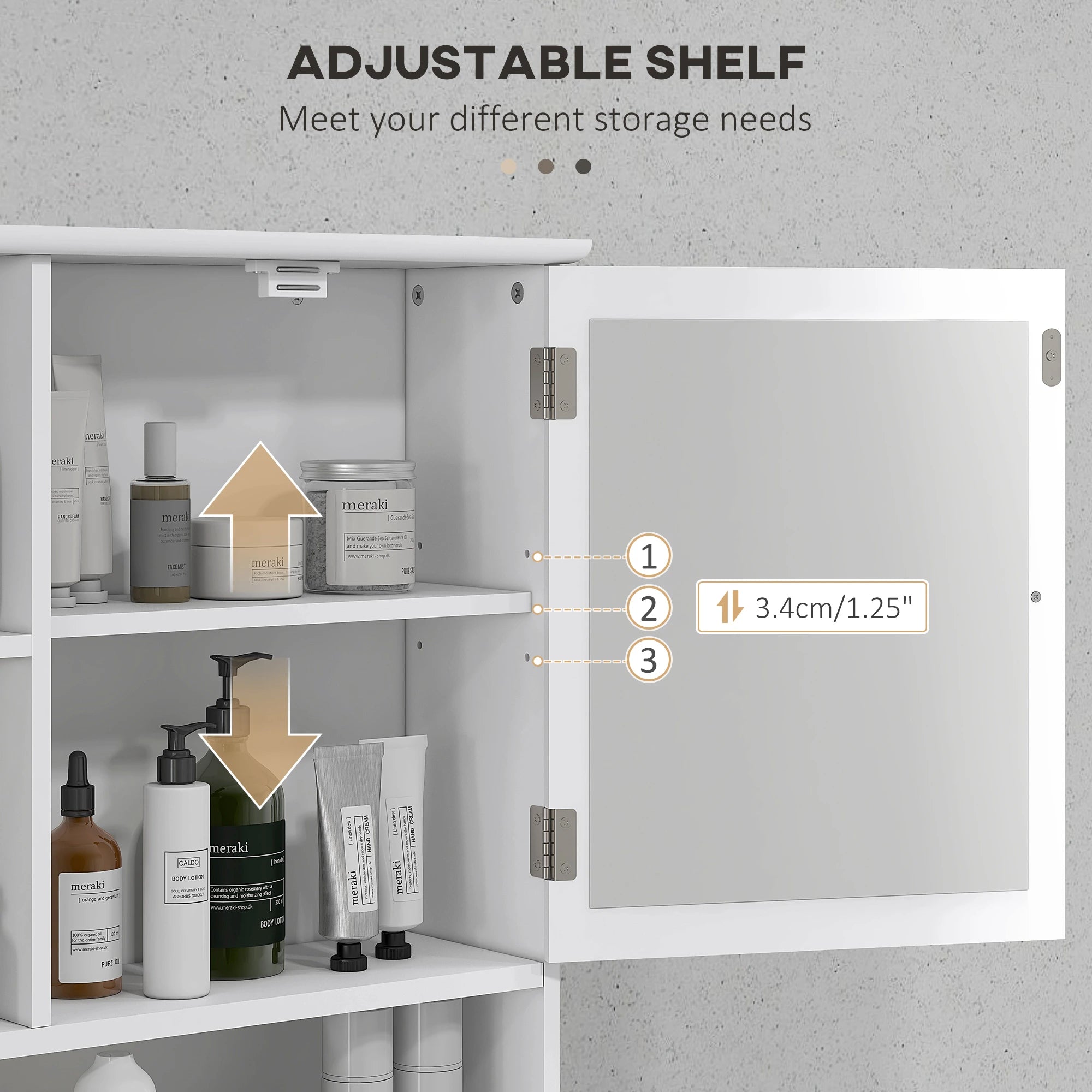 Wall-Mounted Medicine Cabinet, Bathroom Mirror with Shelves, White Mirror Medicine Cabinets at Gallery Canada