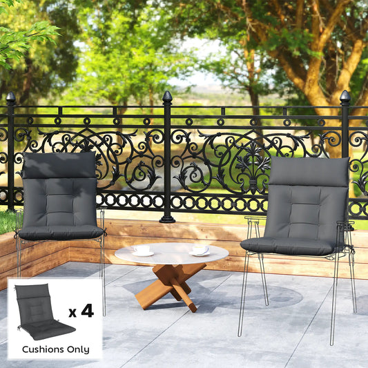 Waterproof Non-Slip Patio Chair Cushions, 44"x21", Set of 4, Dark Grey Patio Chair Cushions Dark Grey, Grey at Gallery Canada