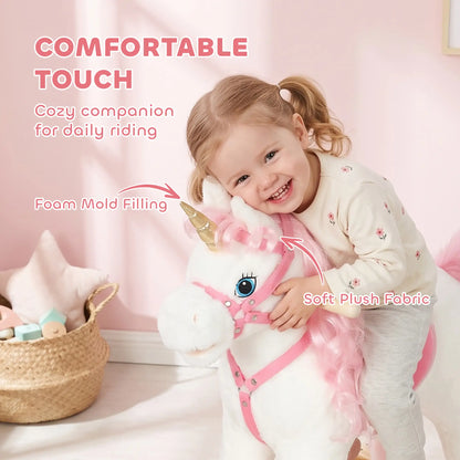 Unicorn Rocking Horse, Ride on Toy, Sounds, White, 3-5 Y, White Rocking Horses at Gallery Canada