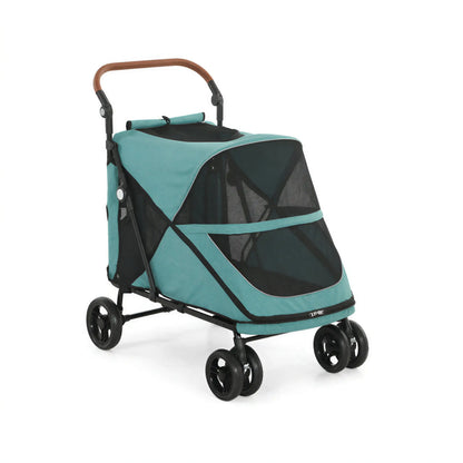 Dog Stroller for Large Dogs Up to 66 Lbs, 4-Wheel Shock Absorption, Turquoise Dog Bike Trailers & Strollers at Gallery Canada