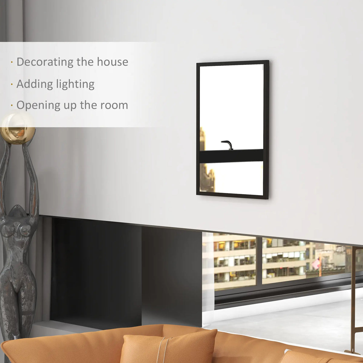 20" x 28" Bathroom Mirror, Rectangular Wall Mirror, Black Wall Mirrors at Gallery Canada
