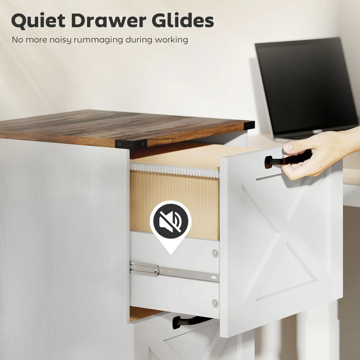 4 Drawer File Cabinet, Vertical Farmhouse Filing Cabinet, White Office Cabinets & Cupboards at Gallery Canada