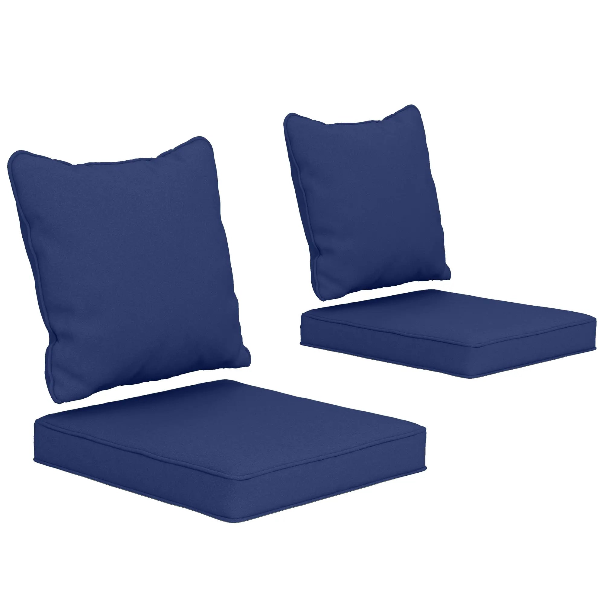 Seat Cushion Back Pillows Set of 2, Patio Chair Cushions, Dark Blue Patio Chair Cushions at Gallery Canada