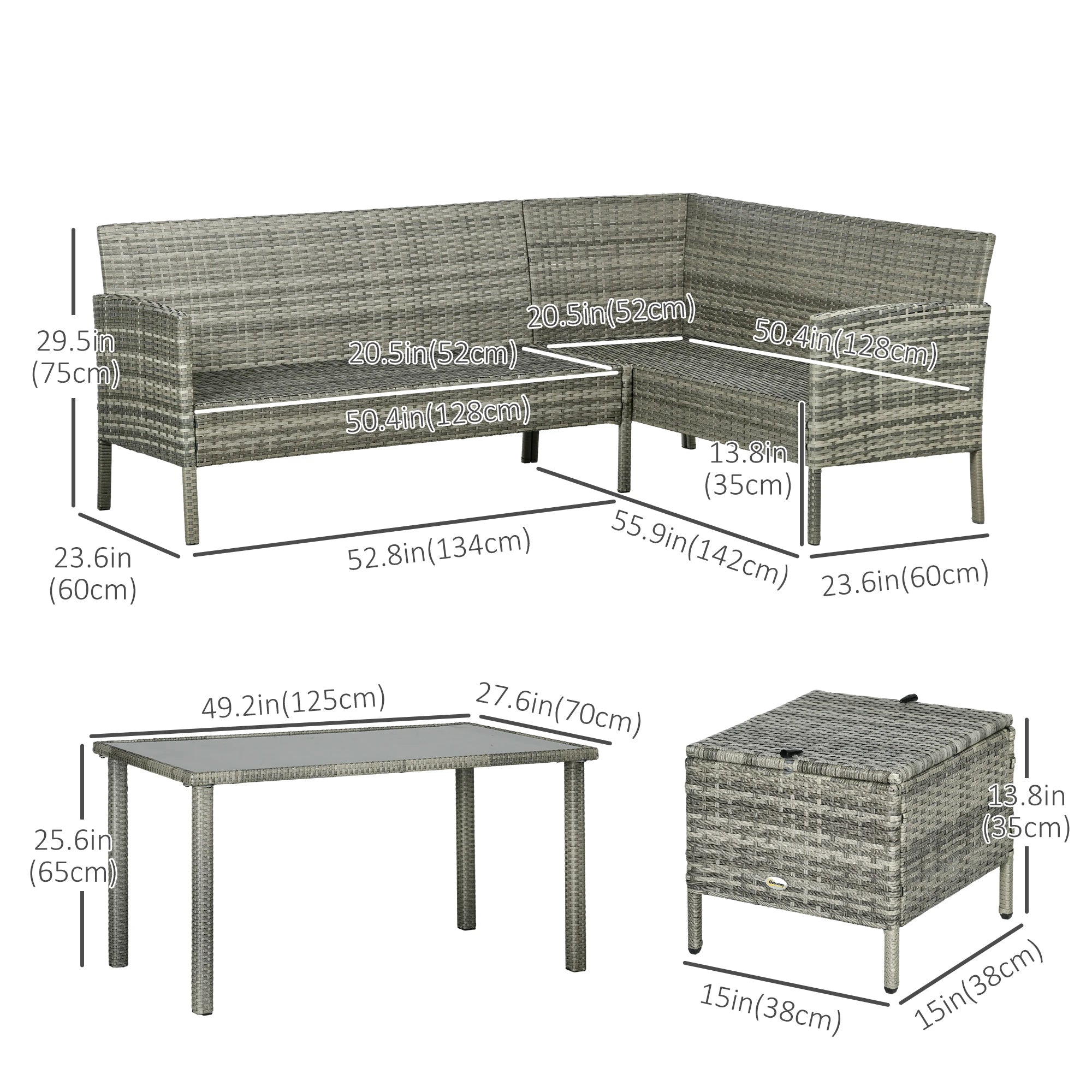 5-Piece Wicker Patio Set, Dining Table, Ottomans, Navy Blue Patio Furniture Sets at Gallery Canada