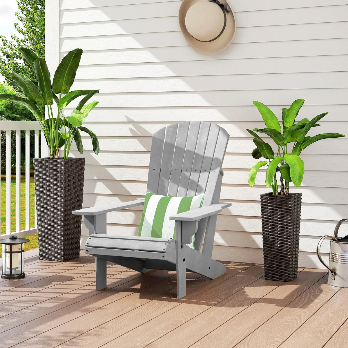 Set of 2 Tall Outdoor Planters with Drainage Holes, Flower Pots for Patio Garden Accessories at Gallery Canada