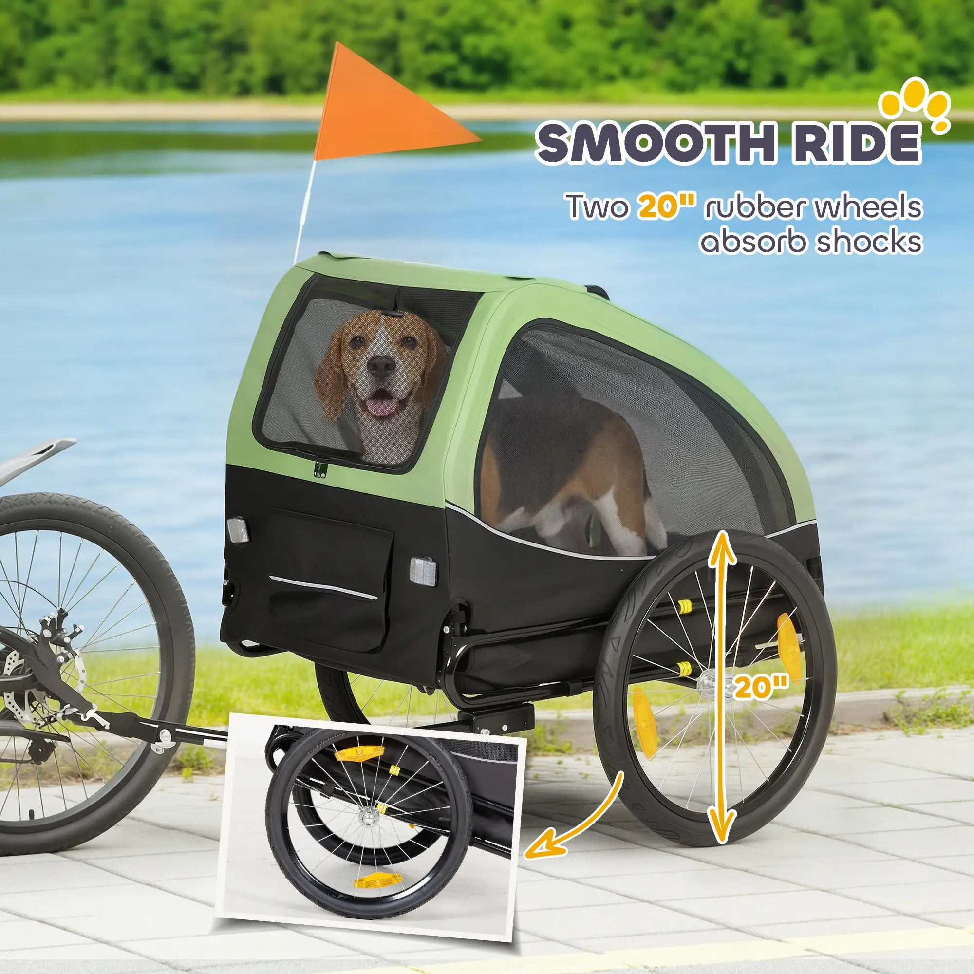 Dog Bike Trailer, Pet Cart Bicycle Wagon, 20