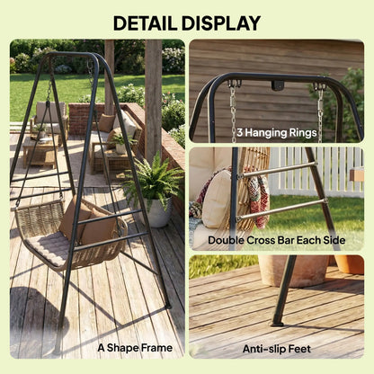 Hanging Hammock Stand, Porch Swing Chair, Indoor Outdoor Construction