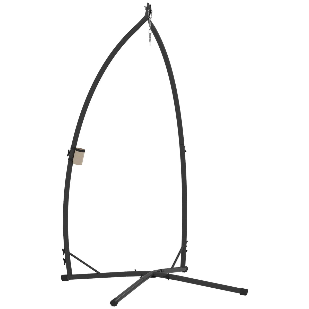 Heavy Duty Steel Hanging Chair Stand, With Cup Holder, Black Hammock Stands at Gallery Canada
