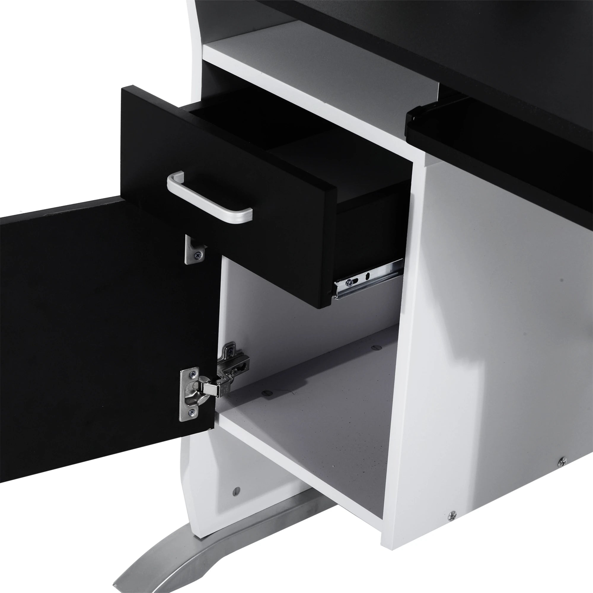 Computer Desk With Keyboard Tray, CPU Stand, Black and White Computer Desks at Gallery Canada
