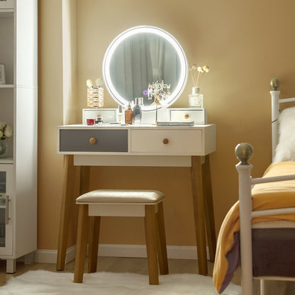 Makeup Dressing Table With 4 Drawers, Lighted Mirror, White Makeup Vanities at Gallery Canada