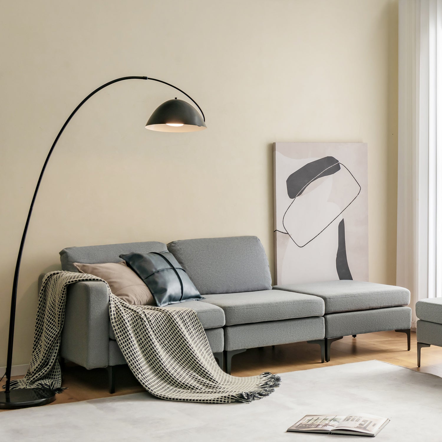 Convertible Sectional Sofa, 3-Seat, Reversible Ottoman, Gray Sofas & Loveseats at Gallery Canada