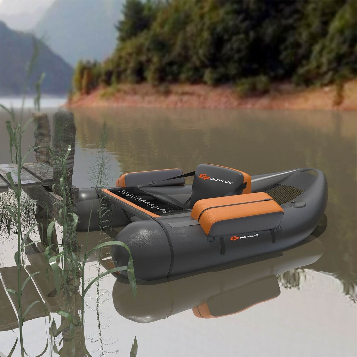 Inflatable Fishing Float Tube, With Pump Storage Pockets And Fish Ruler, Gray Surfing at Gallery Canada