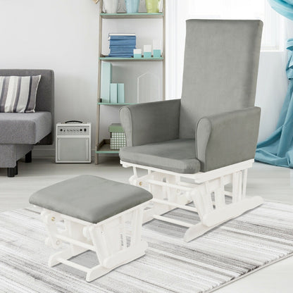 Baby Nursery Rocking Chair Glider And Ottoman Set, Gray Recliners at Gallery Canada