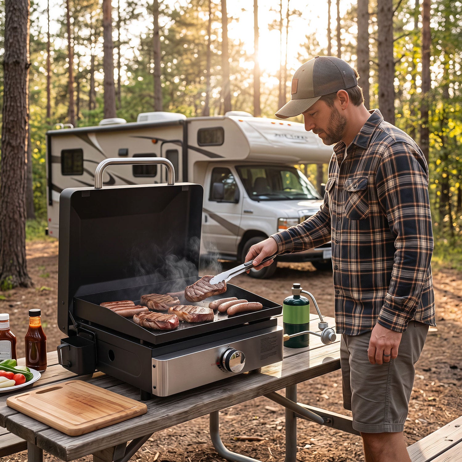 1-Burner Portable Gas Griddle, Non-Stick Ceramic, Black Outdoor Grills at Gallery Canada