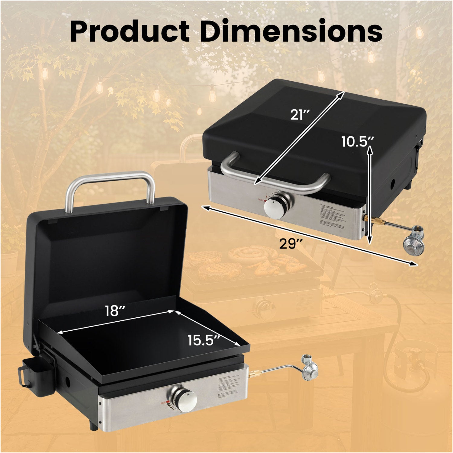 1-Burner Portable Gas Griddle, Non-Stick Ceramic, Black Outdoor Grills at Gallery Canada