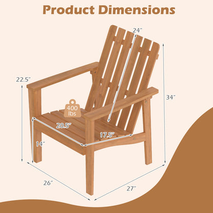 Acacia Wood Outdoor Patio Chair, Slatted Backrest, Armrest Patio Dining Chairs at Gallery Canada