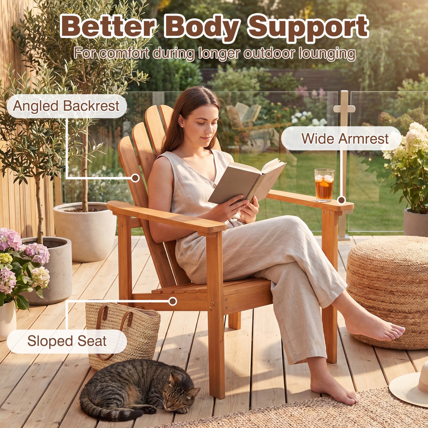 Stackable Adirondack Chairs, Solid Wood Patio Adirondack Chairs at Gallery Canada