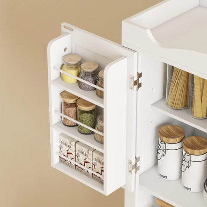73 Inch Kitchen Pantry Cabinet, Adjustable Shelves, Microwave Stand, White Kitchen Pantry Cabinets at Gallery Canada