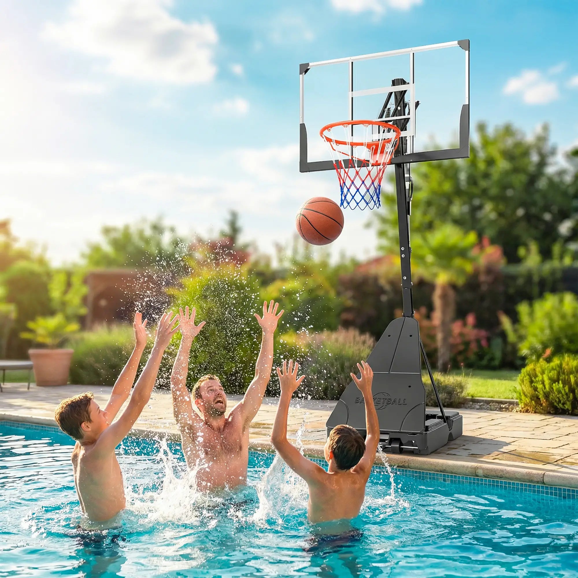 Portable Basketball Hoop, Height Adjustable 8-10 Ft, 47