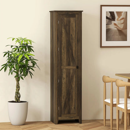 67" Farmhouse Kitchen Pantry Cabinet, Adjustable Shelves, Brown Kitchen Pantry Cabinets at Gallery Canada