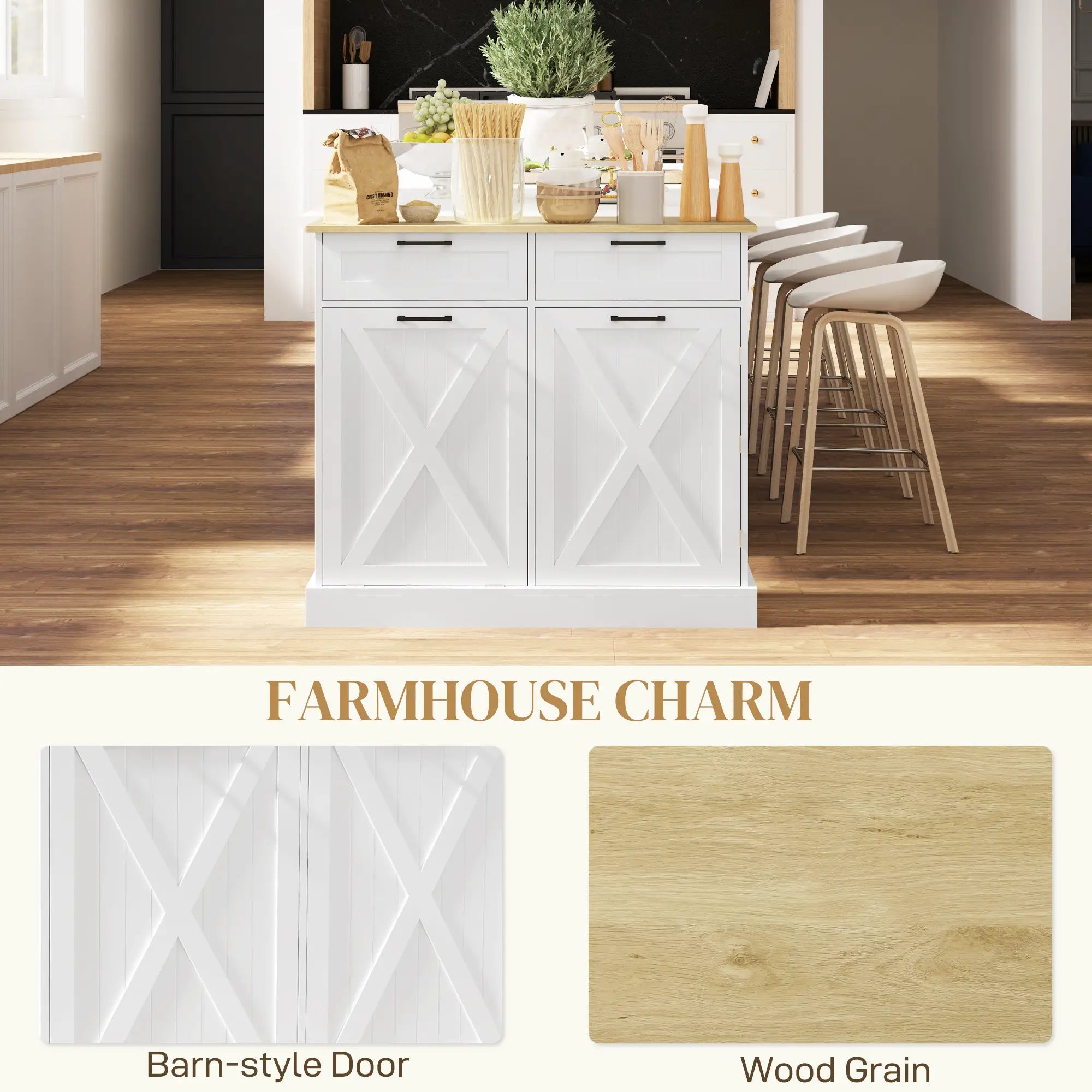 10 Gallon Hidden Garbage Bin Cabinet, Tilt Out Trash, White Bar Cabinets at Gallery Canada