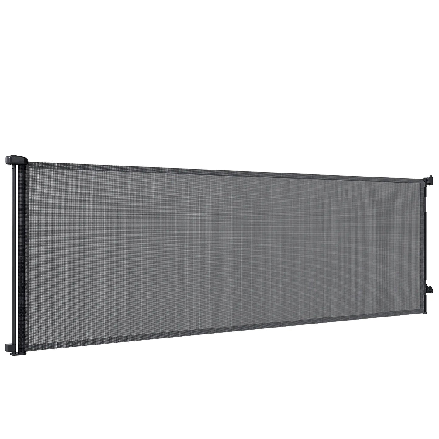 Retractable Dog Gate, 41" Tall, 122" Wide Mesh Pet Gate for Stairs Pet Gates Black at Gallery Canada