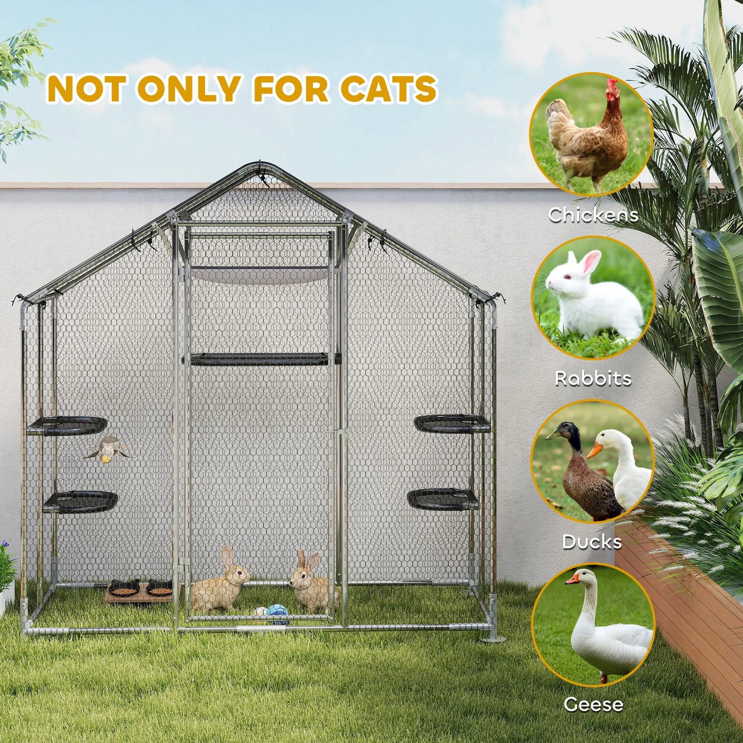 Large Cat Enclosure, Waterproof Cover, 5 Platforms, Hammock Outdoor Cat Enclosures at Gallery Canada