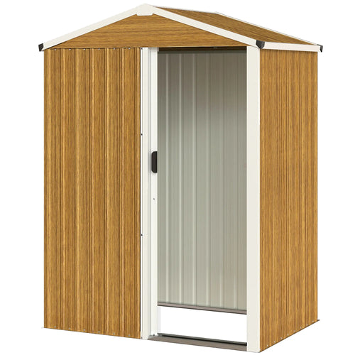 4.5 x 3ft Metal Garden Shed, Waterproof Outdoor Storage, Lockable Door