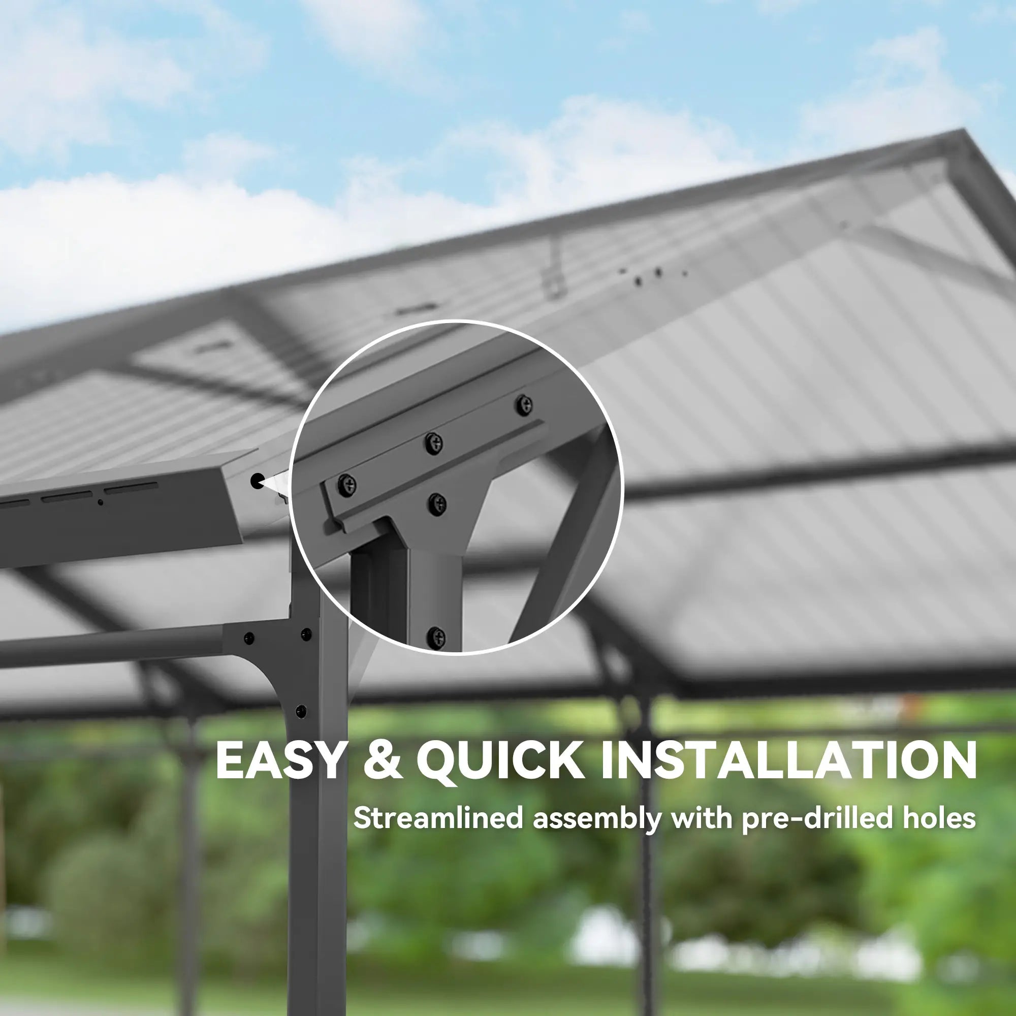 10 x 15ft Metal Carport, Heavy-Duty Canopy With Reinforced Steel Frame Car Shelters at Gallery Canada
