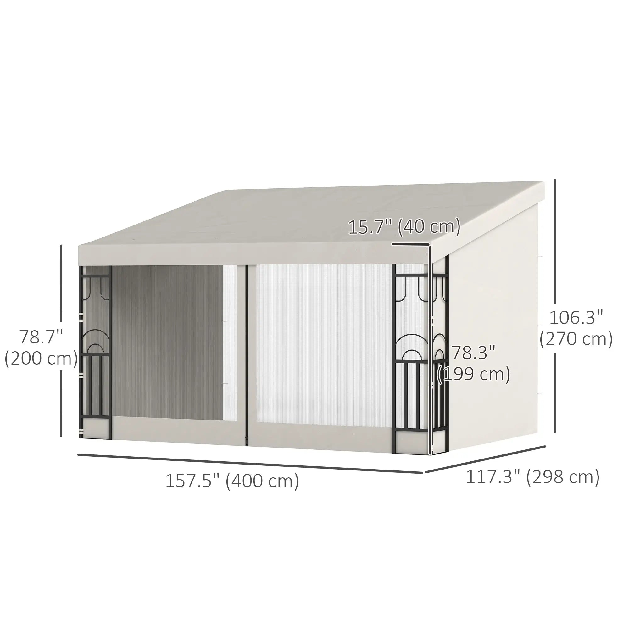 10' x 13' Outdoor Pergola, UV Resistant, with Curtains, Beige Pergolas at Gallery Canada
