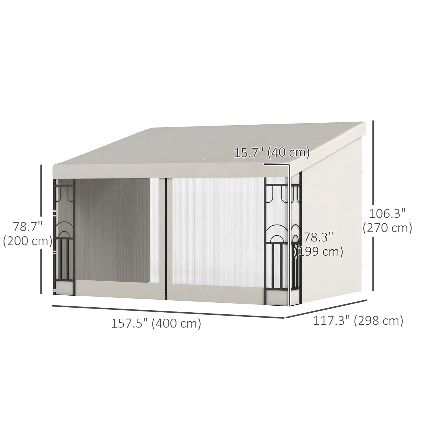 10' x 13' Outdoor Pergola, UV Resistant, with Curtains, Beige Pergolas at Gallery Canada