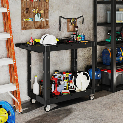 2-Tier Rolling Tool Cart, 500 LBS Capacity, Black Tool Organizers at Gallery Canada