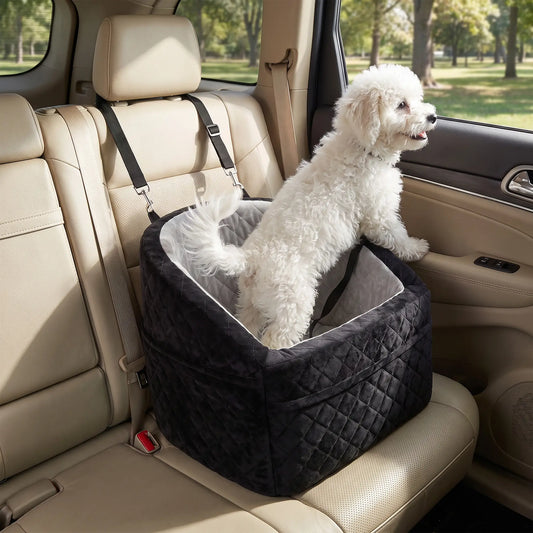 Dog Booster Car Seat Washable, Small Under 10kg, Grey Dog Bike Trailers & Strollers Grey, Black at Gallery Canada