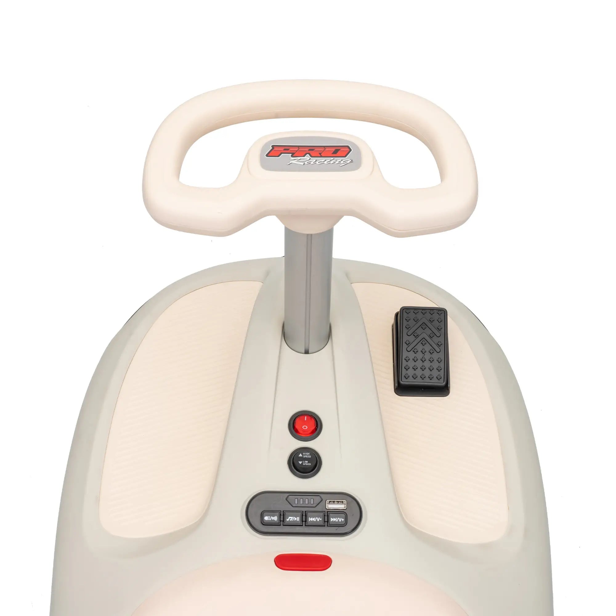 12V Electric Wiggle Car, 2 Speed, Music, Lights, White Electric Toy Cars at Gallery Canada