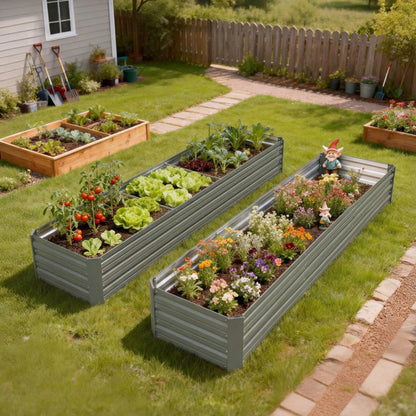 8'x2'x1' Galvanized Raised Bed, Large Elevated Planter Box, Galvanized Galvanized Planter Boxes at Gallery Canada