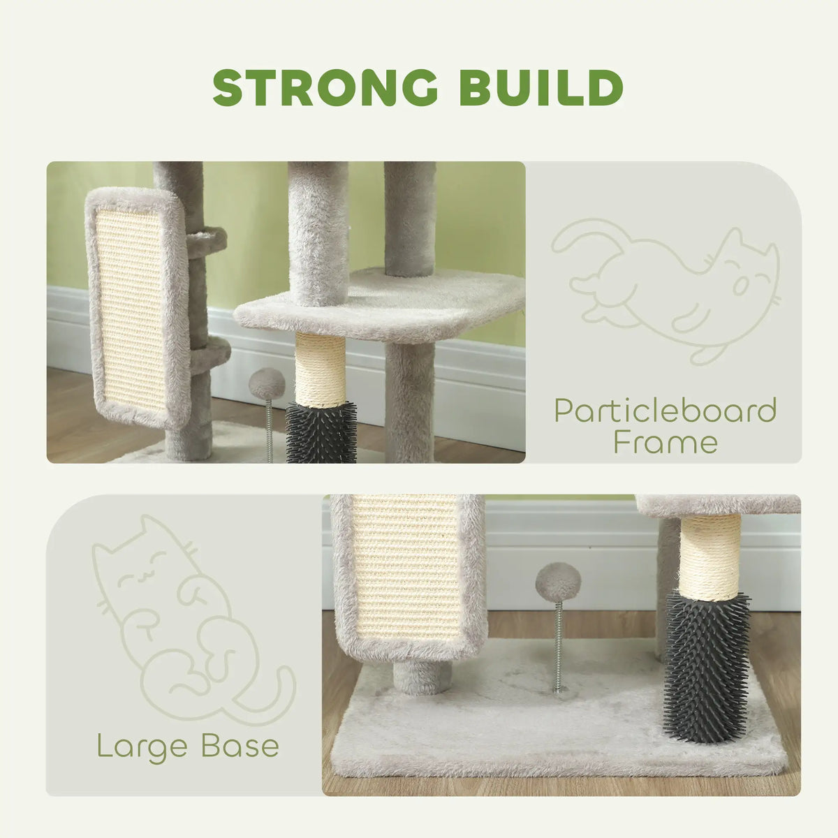 41 Inch Cat Tree, Scratching Posts, Bed, Condo, Grooming Brush Cat Trees at Gallery Canada