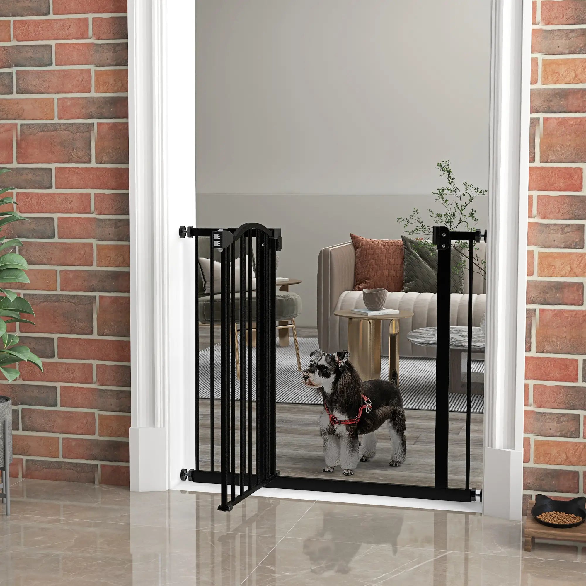 Extra Tall Dog Gate With Door, Pressure Fit, Auto Close, 29