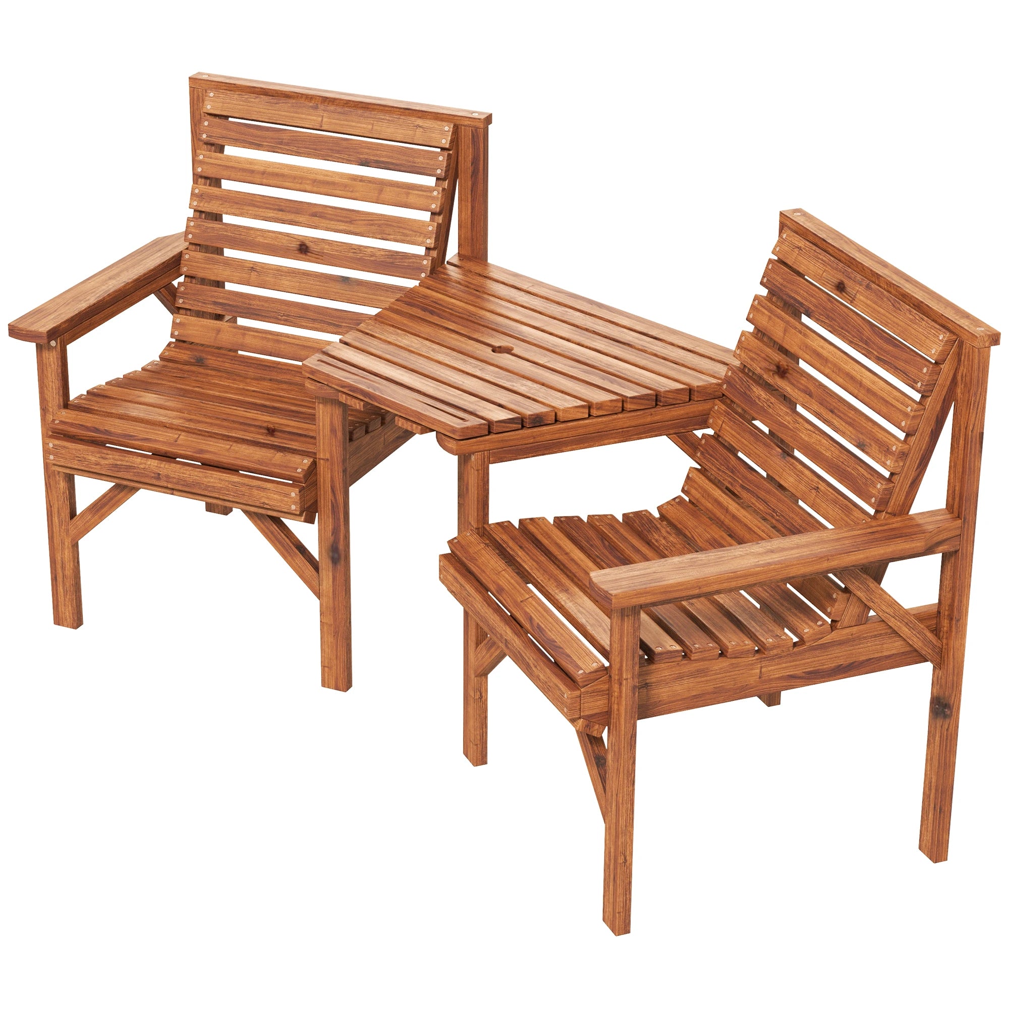 3Pc Outdoor Bench Set for Backyard Balcony, Tan Brown Outdoor Benches Tan at Gallery Canada